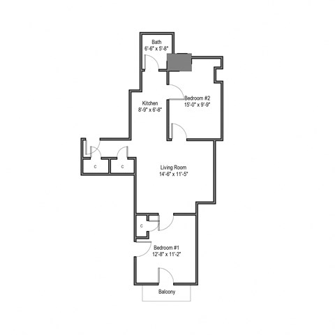 2BR 310-8 at University Commons Apartments, Oakland, Pittsburgh